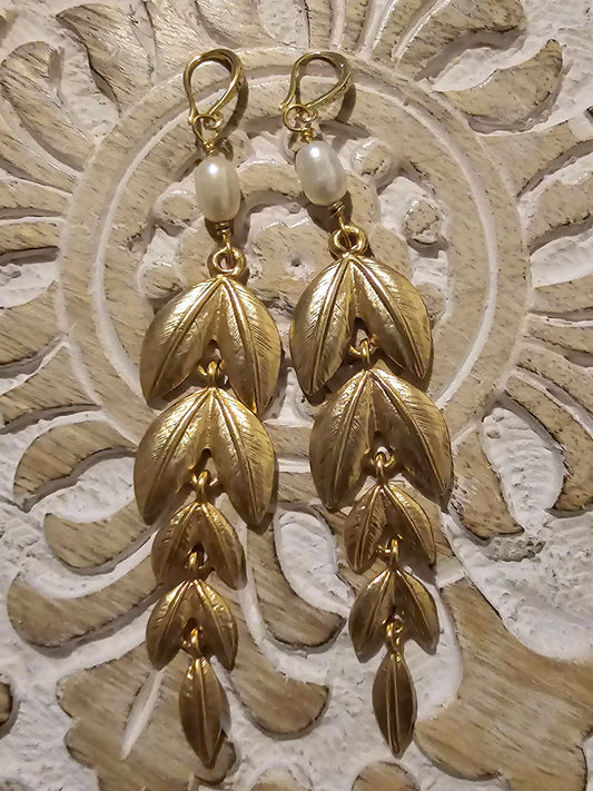 Vintage  Leaf Drop Earrings