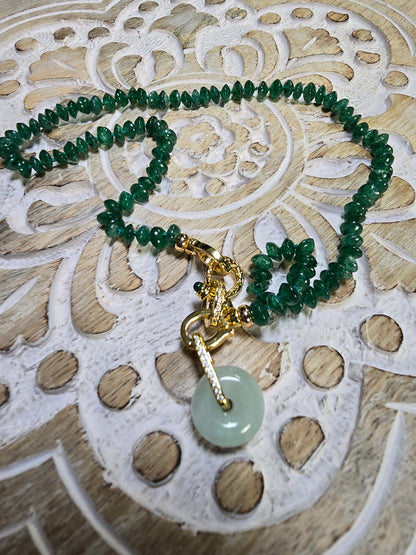 Enchanting Emerald and Jade Harmony Necklace