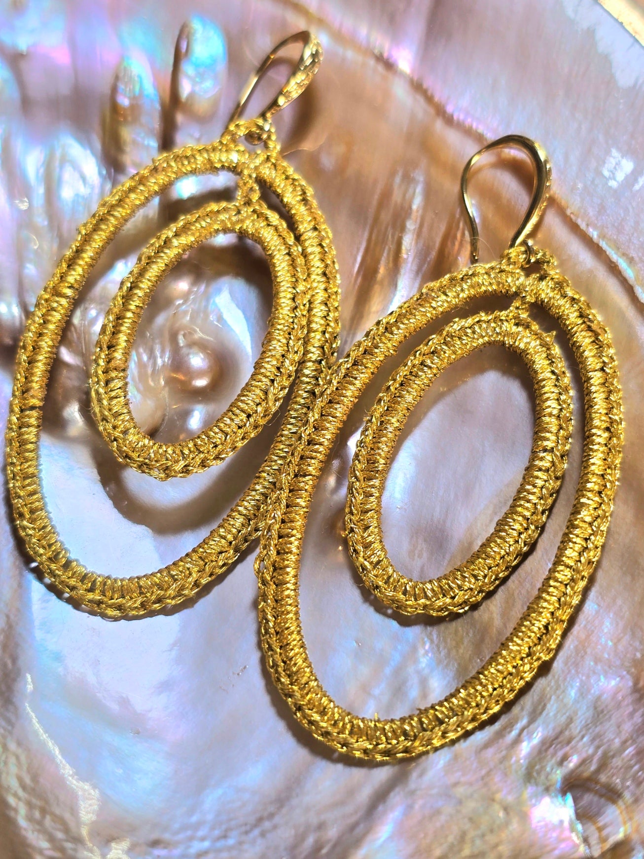 Metallic Crochet Earrings