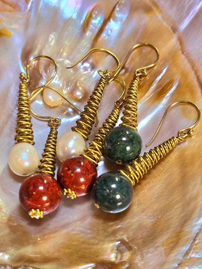 Pendientes colgantes en espiral