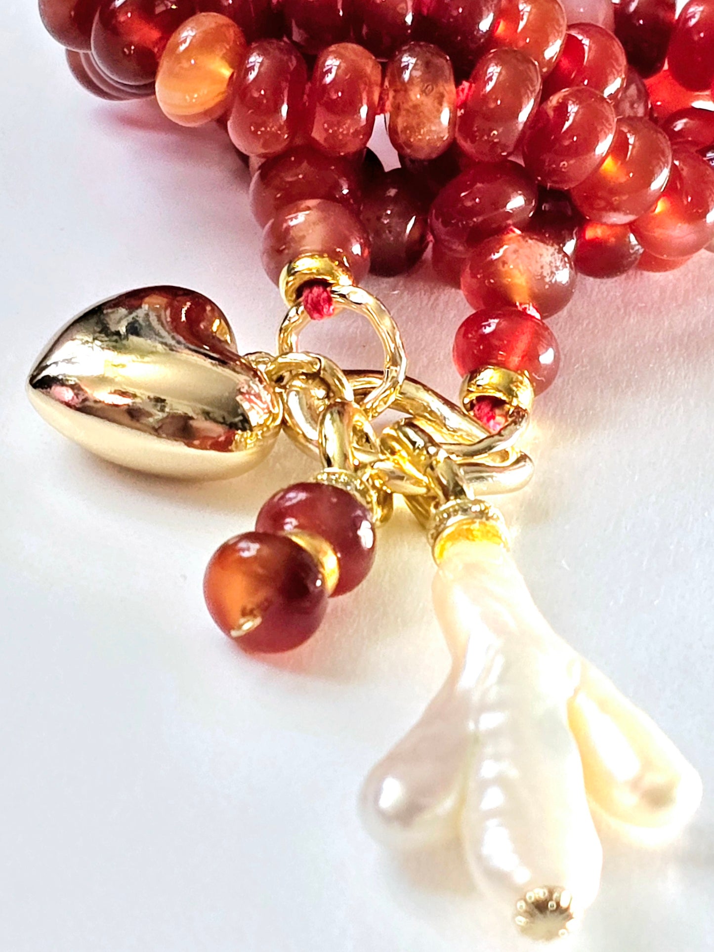 Carnelian and Pearl Necklace