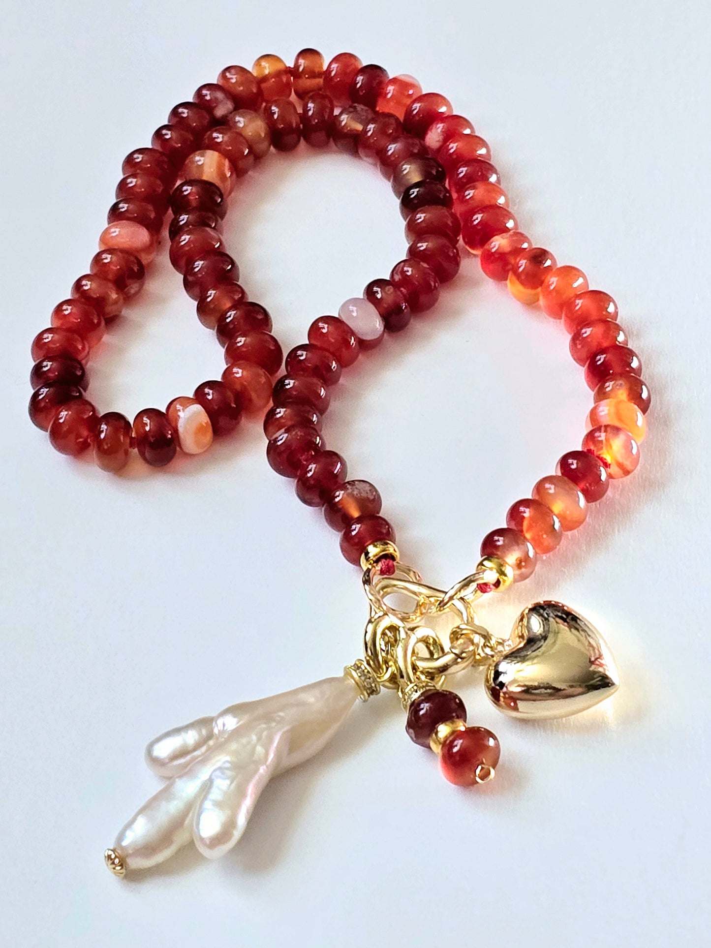 Carnelian and Pearl Necklace