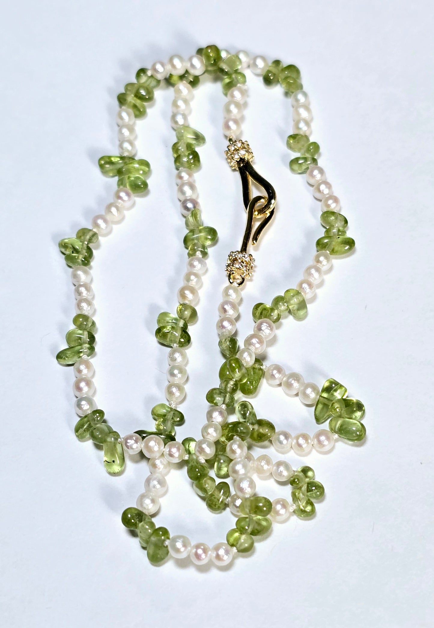 Peridot and Freshwater  Pearl Necklace