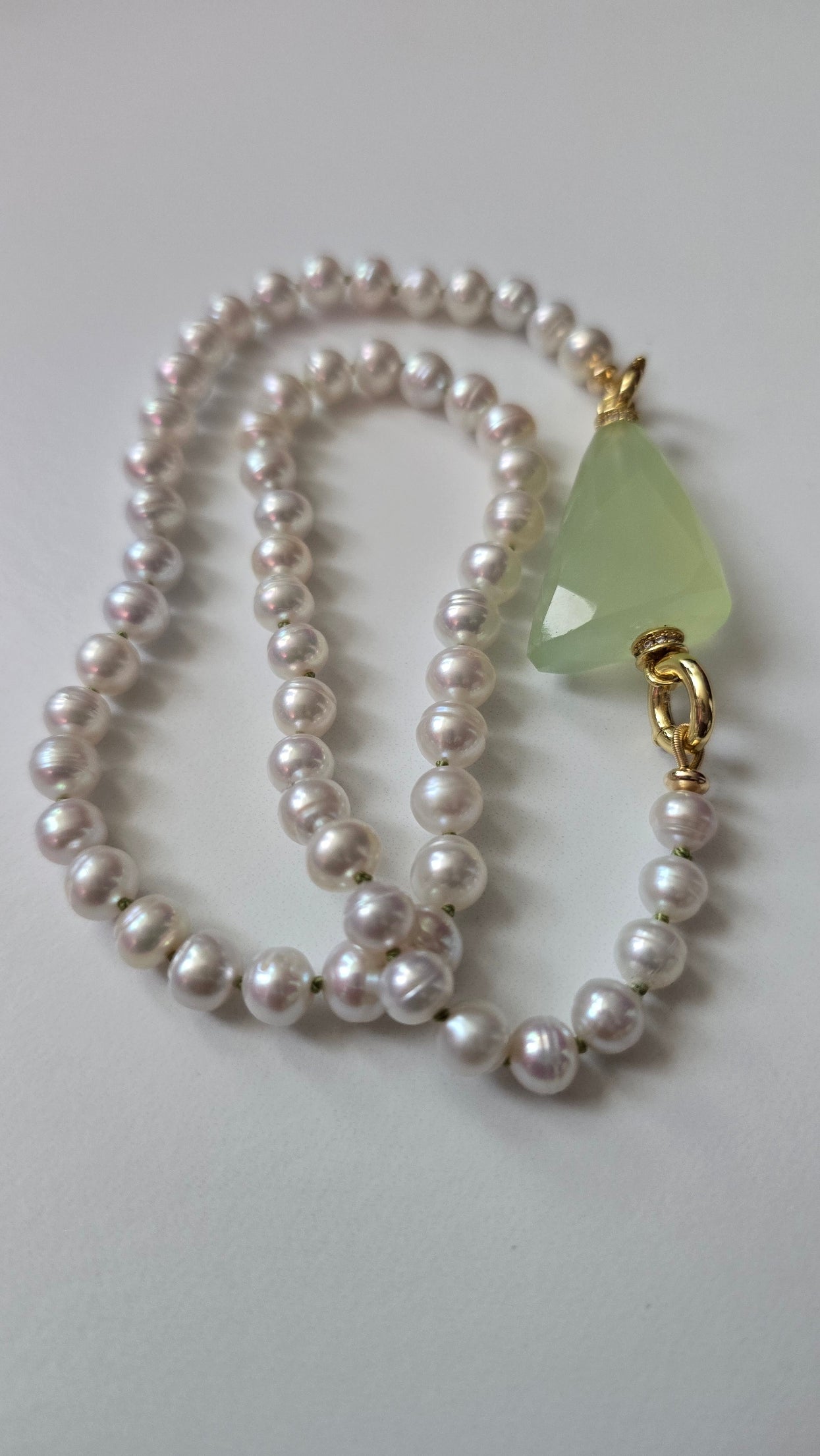 Freshwater Pearl & Lemon Chalcedony Pedant Necklace