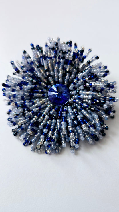 Light Blue Sunburst Brooch