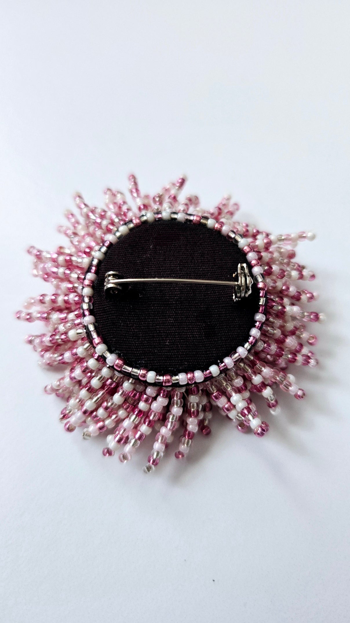 Pink Sunburst Brooch