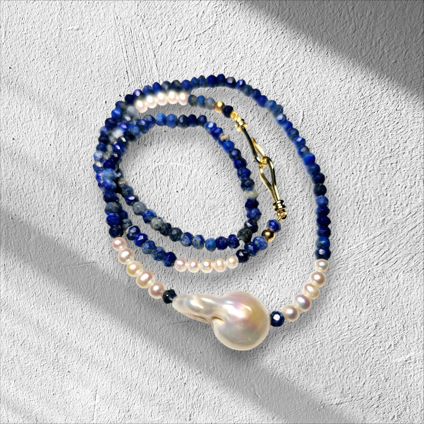 Lapis Azuli & Pearls Necklace