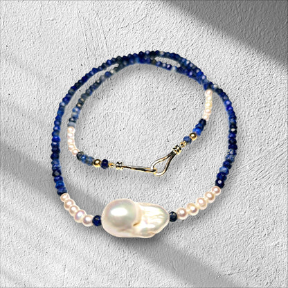 Lapis Azuli & Pearls Necklace