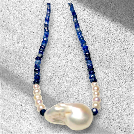 Lapis Azuli & Pearls Necklace