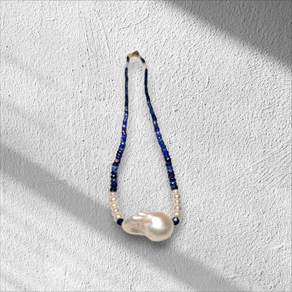 Lapis Azuli & Pearls Necklace