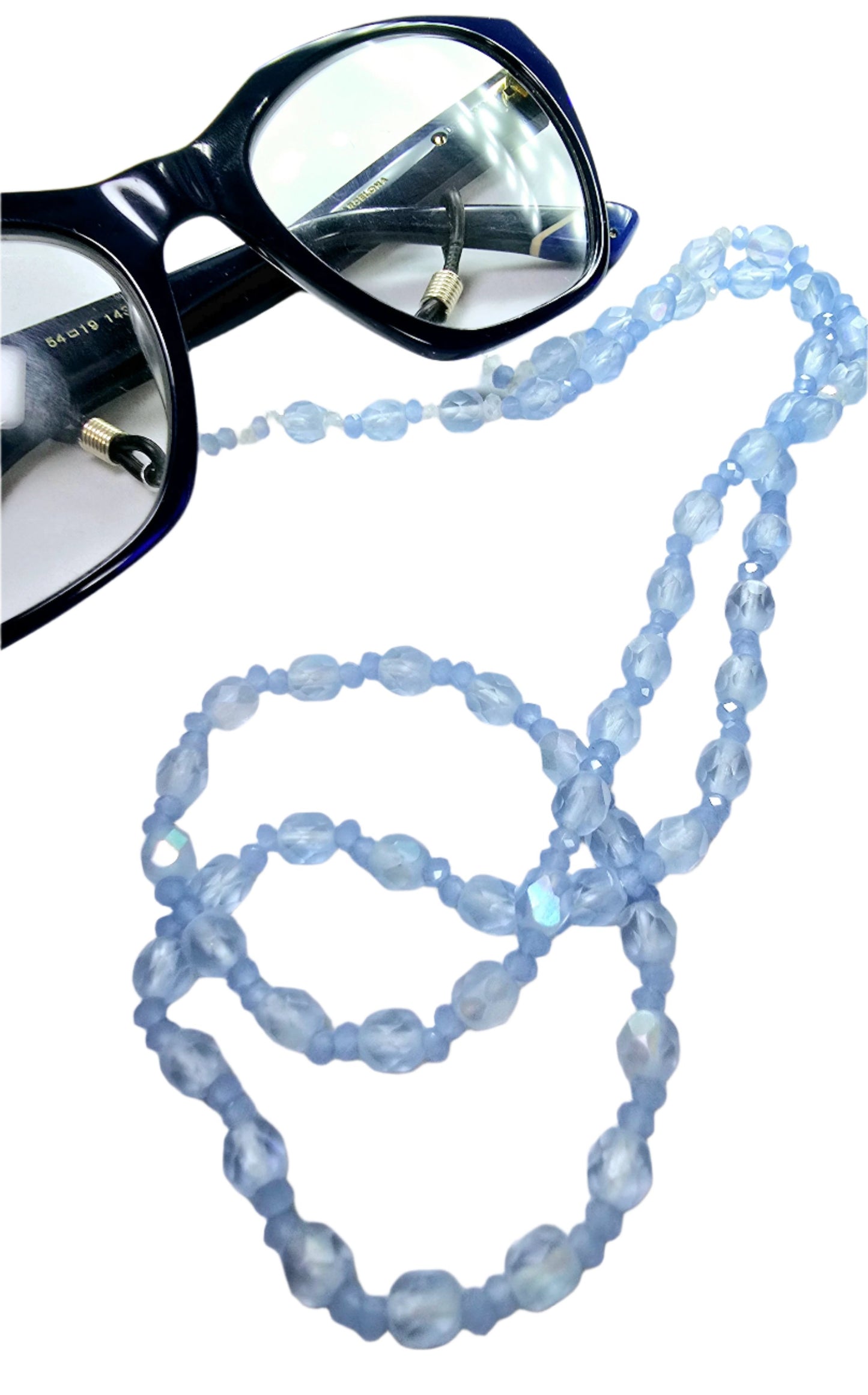 Beaded Sky Blue Eyewear Necklace Holder