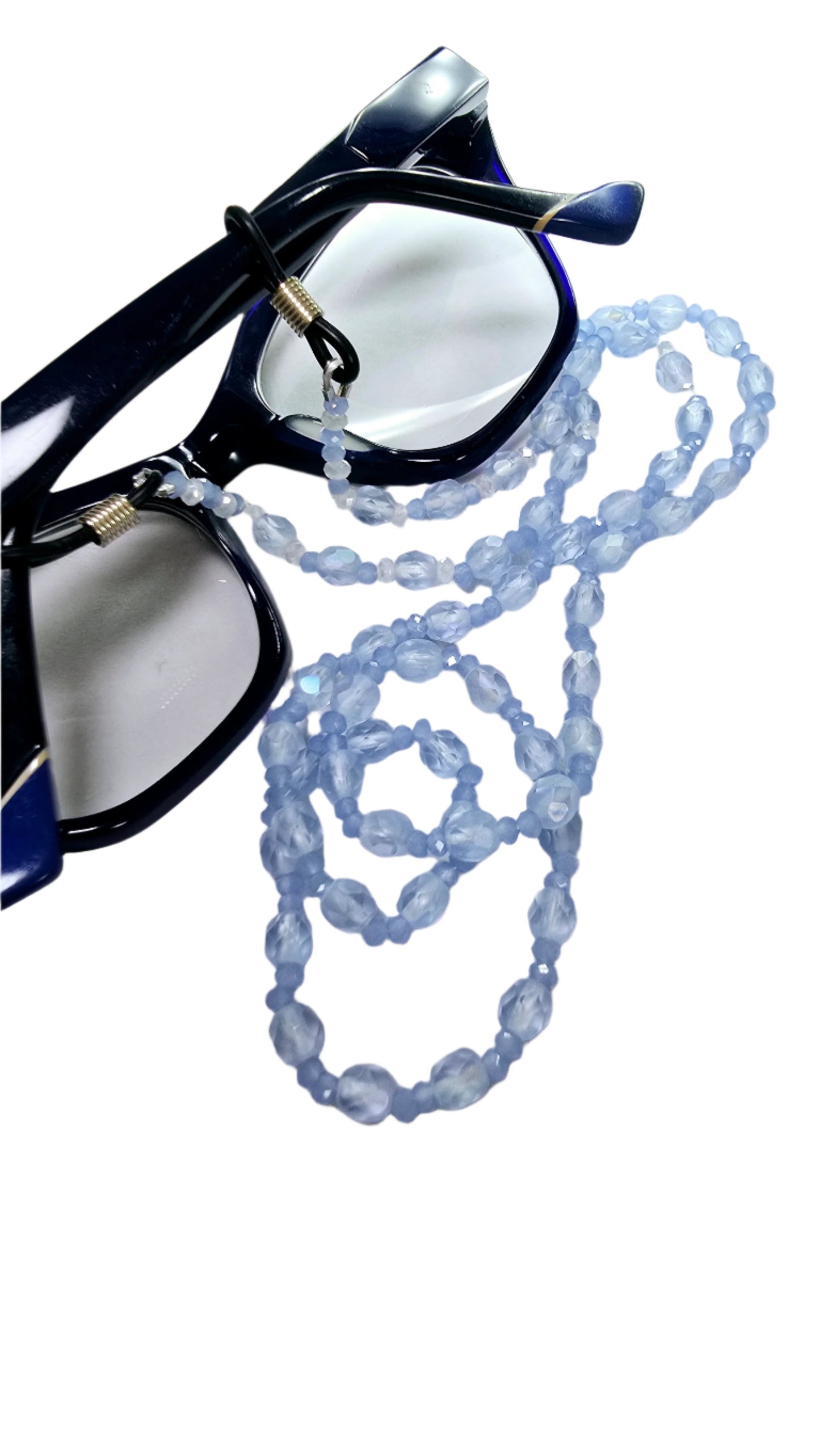 Beaded Sky Blue Eyewear Necklace Holder