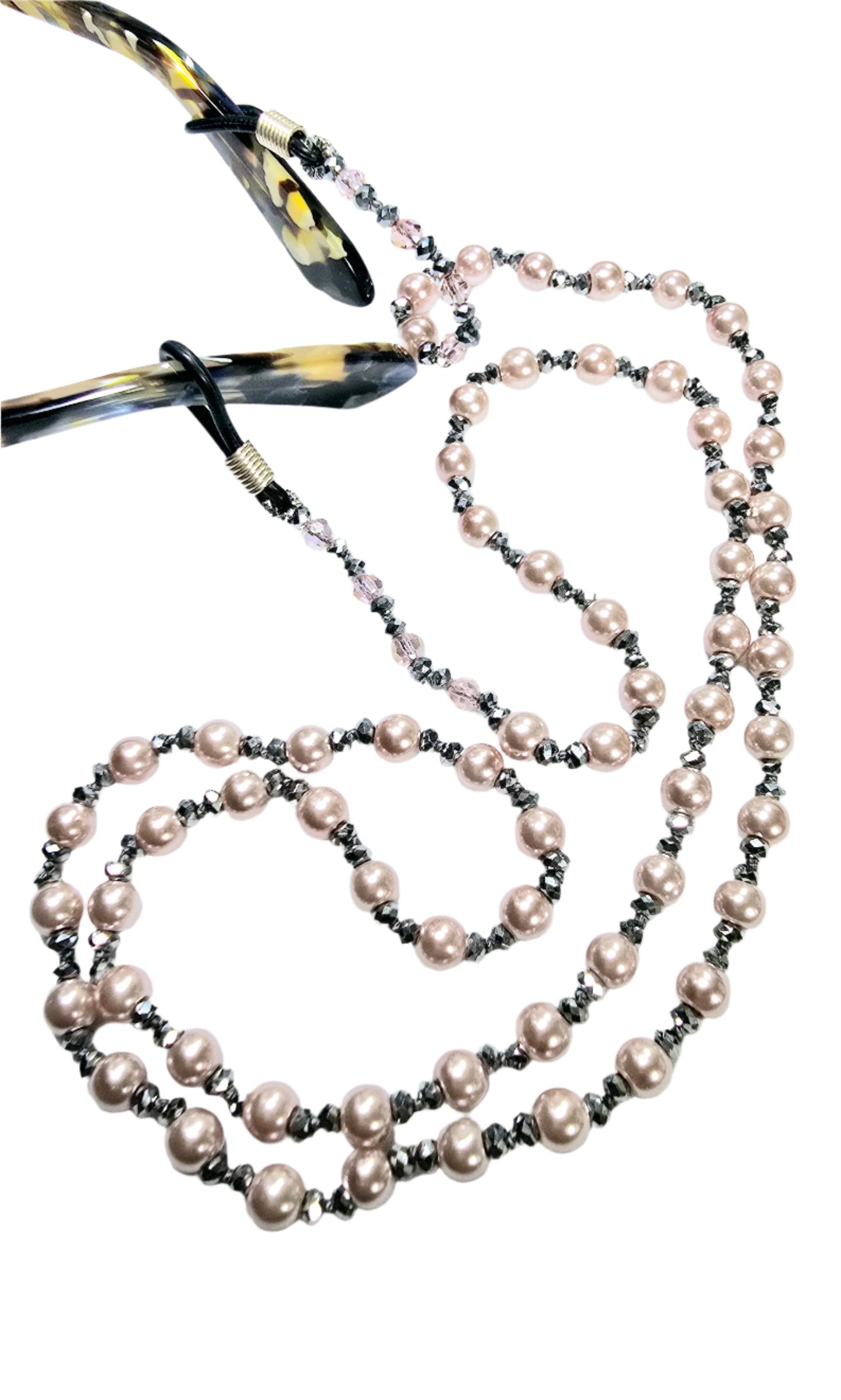 Pink Beaded Eyewear Necklace Holder